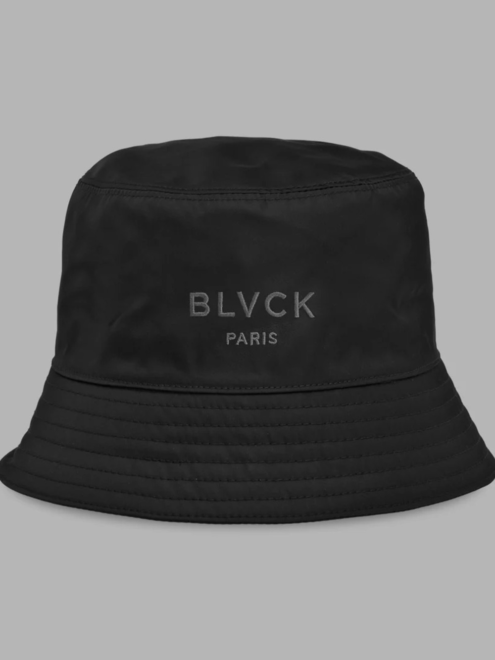 Black Embroidered Bucket Hat